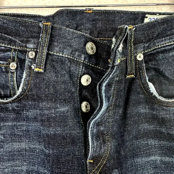 G Star Raw 3301 Jeans Mens Sz 32 x32 Blue Low Rise Button Fly Streetwear